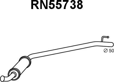 Veneporte RN55738 - Средний глушитель выхлопных газов autosila-amz.com