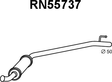 Veneporte RN55737 - Средний глушитель выхлопных газов autosila-amz.com