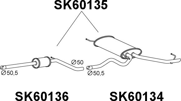 Veneporte SK60135 - Глушитель выхлопных газов, конечный autosila-amz.com