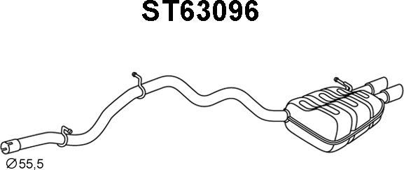 Veneporte ST63096 - Глушитель выхлопных газов, конечный autosila-amz.com