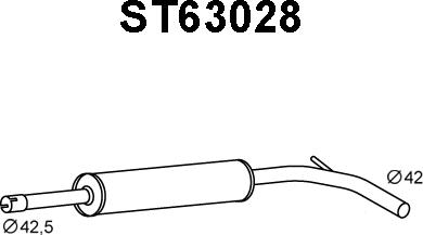 Veneporte ST63028 - Средний глушитель выхлопных газов autosila-amz.com