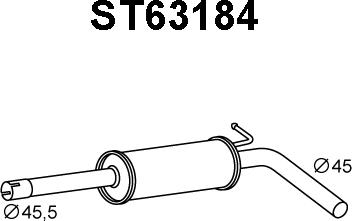 Veneporte ST63184 - Средний глушитель выхлопных газов autosila-amz.com