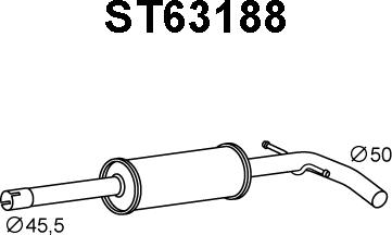 Veneporte ST63188 - Предглушитель выхлопных газов autosila-amz.com