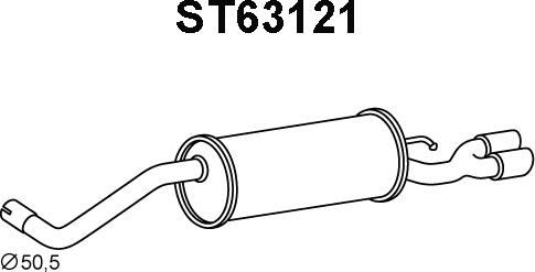 Veneporte ST63121 - Глушитель выхлопных газов, конечный autosila-amz.com