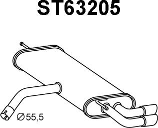 Veneporte ST63205 - Глушитель выхлопных газов, конечный autosila-amz.com