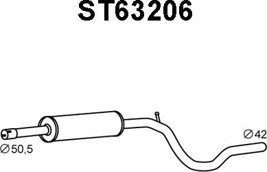 Veneporte ST63206 - Средний глушитель выхлопных газов autosila-amz.com