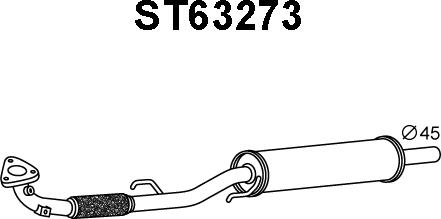 Veneporte ST63273 - Предглушитель выхлопных газов autosila-amz.com