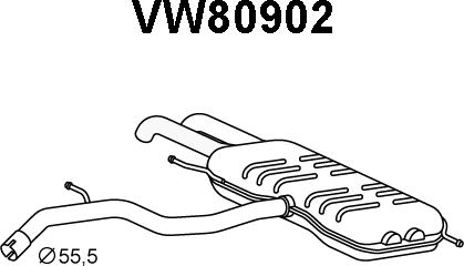 Veneporte VW80902 - Глушитель выхлопных газов, конечный autosila-amz.com