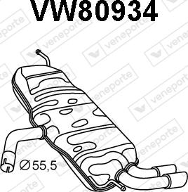 Veneporte VW80934 - Глушитель выхлопных газов, конечный autosila-amz.com
