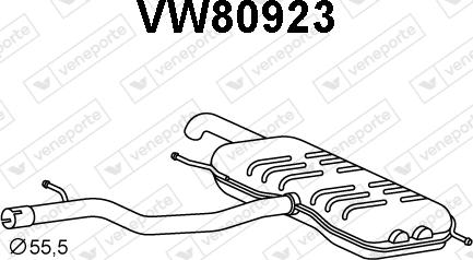 Veneporte VW80923 - Глушитель выхлопных газов, конечный autosila-amz.com