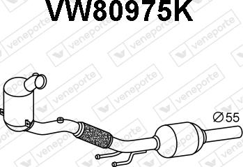 Veneporte VW80975K - Катализатор autosila-amz.com