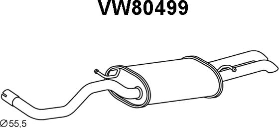 Veneporte VW80499 - Глушитель выхлопных газов, конечный autosila-amz.com