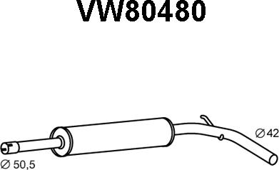 Veneporte VW80480 - Средний глушитель выхлопных газов autosila-amz.com