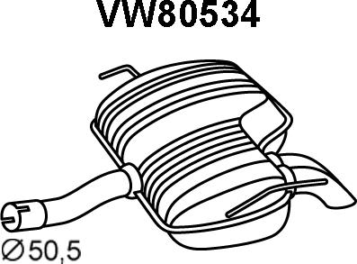 Veneporte VW80534 - Глушитель выхлопных газов, конечный autosila-amz.com