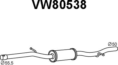 Veneporte VW80538 - Средний глушитель выхлопных газов autosila-amz.com