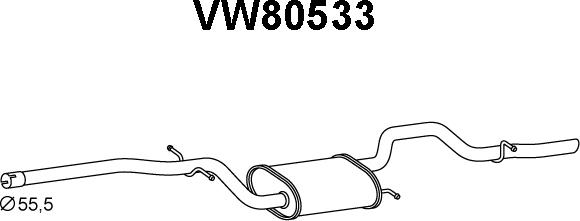 Veneporte VW80533 - Глушитель выхлопных газов, конечный autosila-amz.com