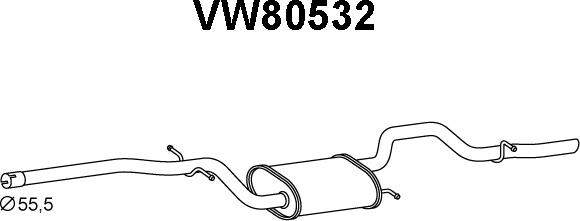 Veneporte VW80532 - Глушитель выхлопных газов, конечный autosila-amz.com