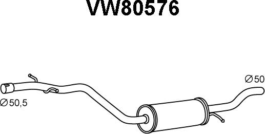 Veneporte VW80576 - Средний глушитель выхлопных газов autosila-amz.com