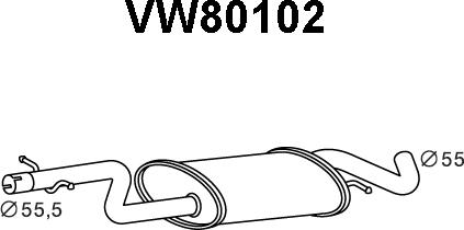 Veneporte VW80102 - Предглушитель выхлопных газов autosila-amz.com