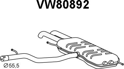 Veneporte VW80892 - Глушитель выхлопных газов, конечный autosila-amz.com
