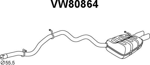 Veneporte VW80864 - Глушитель выхлопных газов, конечный autosila-amz.com