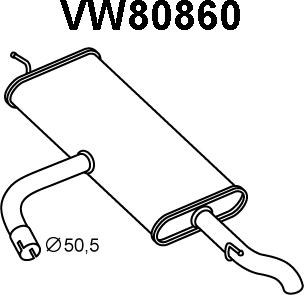 Veneporte VW80860 - Глушитель выхлопных газов, конечный autosila-amz.com