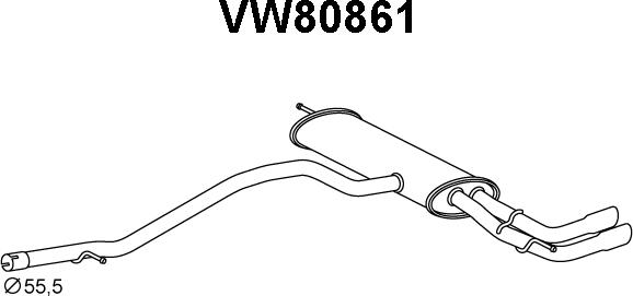 Veneporte VW80861 - Глушитель выхлопных газов, конечный autosila-amz.com
