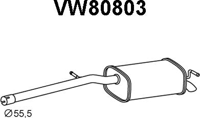 Veneporte VW80803 - Глушитель выхлопных газов, конечный autosila-amz.com