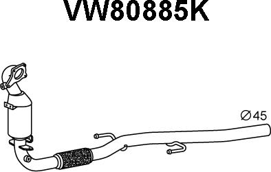 Veneporte VW80885K - Катализатор autosila-amz.com