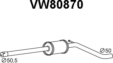 Veneporte VW80870 - Предглушитель выхлопных газов autosila-amz.com