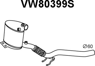 Veneporte VW80399S - Сажевый / частичный фильтр, система выхлопа ОГ autosila-amz.com
