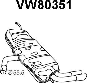Veneporte VW80351 - Глушитель выхлопных газов, конечный autosila-amz.com