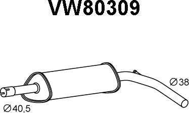 Veneporte VW80309 - Средний глушитель выхлопных газов autosila-amz.com