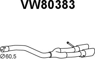 Veneporte VW80383 - Труба выхлопного газа autosila-amz.com