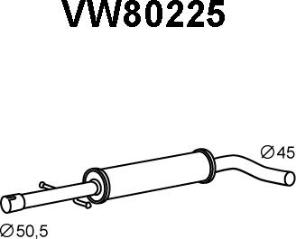 Veneporte VW80225 - Средний глушитель выхлопных газов autosila-amz.com