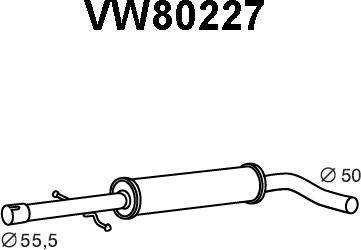 Veneporte VW80227 - Средний глушитель выхлопных газов autosila-amz.com