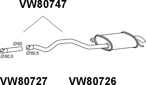 Veneporte VW80747 - Глушитель выхлопных газов, конечный autosila-amz.com