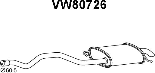 Veneporte VW80726 - Глушитель выхлопных газов, конечный autosila-amz.com