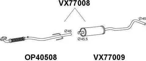 Veneporte VX77008 - Средний глушитель выхлопных газов autosila-amz.com