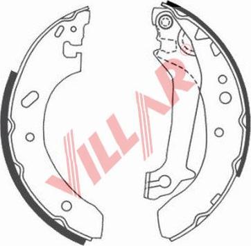 Villar 629.0657 - Комплект тормозных колодок, барабанные autosila-amz.com