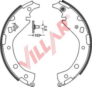 Villar 629.0860 - Комплект тормозных колодок, барабанные autosila-amz.com