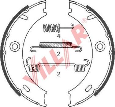 Villar 629.0875 - Комплект тормозов, ручник, парковка autosila-amz.com