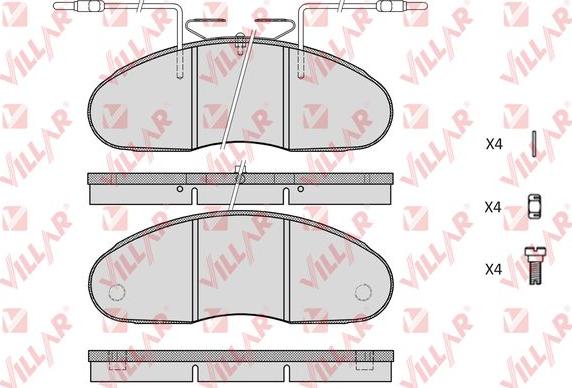 Villar 626.0580 - Тормозные колодки, дисковые, комплект autosila-amz.com