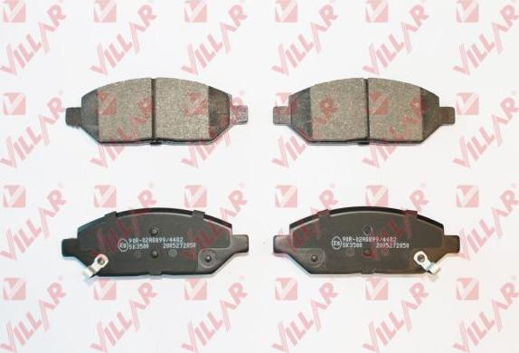 Villar 626.2050 - Тормозные колодки, дисковые, комплект autosila-amz.com