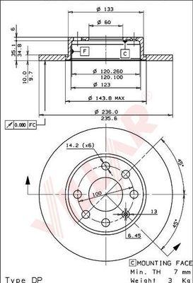 Villar 628.0483 - Тормозной диск autosila-amz.com