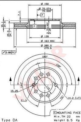 Villar 628.0487 - Тормозной диск autosila-amz.com