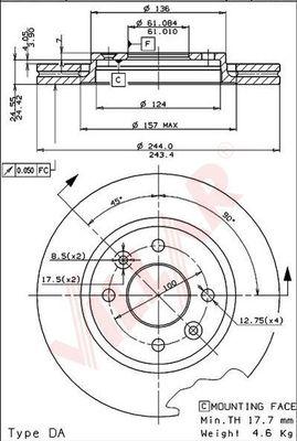 Villar 628.0550 - Тормозной диск autosila-amz.com