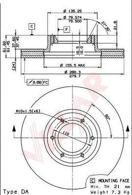 Villar 628.0560 - Тормозной диск autosila-amz.com