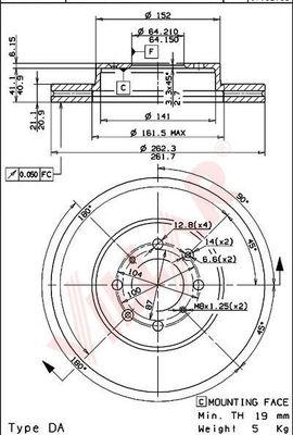 Villar 628.0632 - Тормозной диск autosila-amz.com