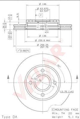 Villar 628.0323 - Тормозной диск autosila-amz.com